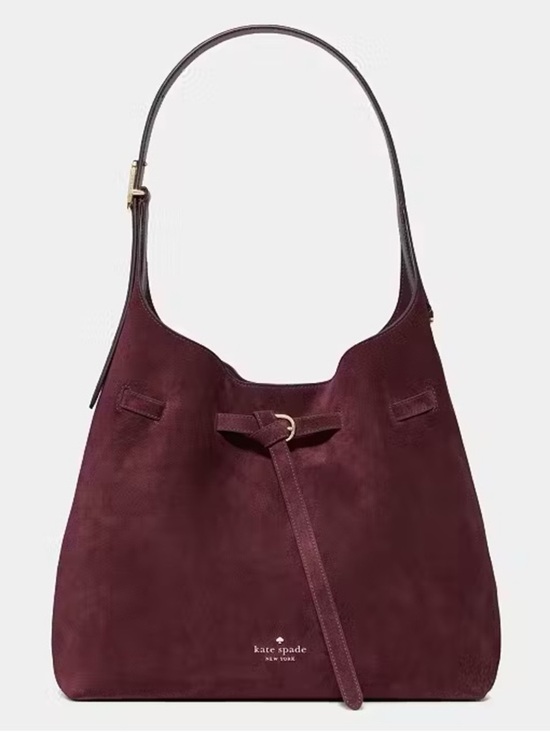 kate spade Handbags - Kate Spade 454 Suede Belted Large Shoulder Bag Grenache